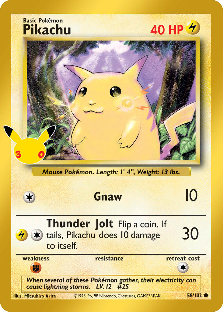 Pikachu - 58-102 - 30th Celebration