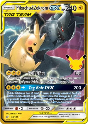 pokemon me 30th celebration classic collection pikachu zekrom gx 33 181 30th celebration