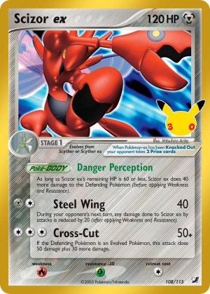 pokemon me 30th celebration classic collection scizor ex 108 115 30th celebration