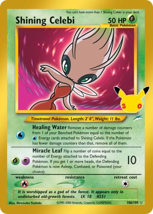 pokemon me 30th celebration classic collection shining celebi 106 105 30th celebration