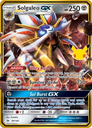 pokemon me 30th celebration classic collection solgaleo gx 89 149 30th celebration