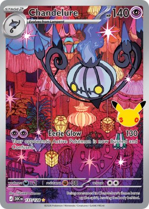 pokemon me 30th celebration chandelure 137 128 illustrator rare