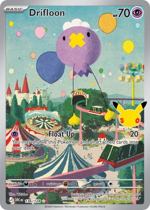 pokemon me 30th celebration drifloon 136 128 illustrator rare