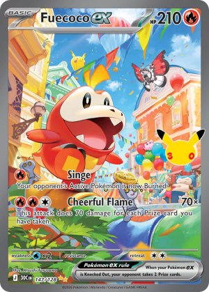 pokemon me 30th celebration fuecoco ex 147 128 special illustrator rare