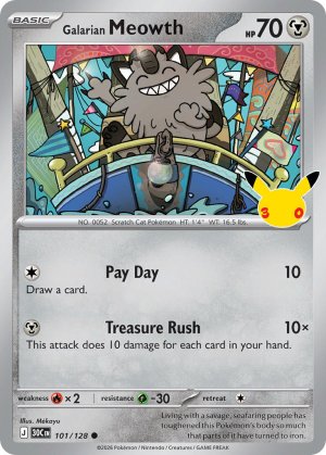 pokemon me 30th celebration galarian meowth 101 128