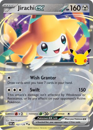 pokemon me 30th celebration jirachi ex 102 128