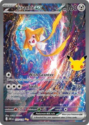 pokemon me 30th celebration jirachi ex 155 128 special illustrator rare