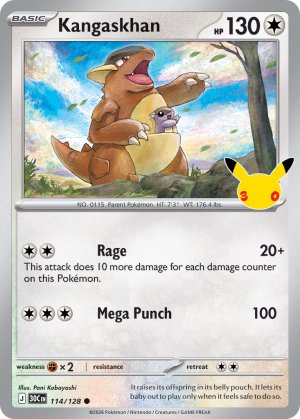 pokemon me 30th celebration kangaskhan 114 128