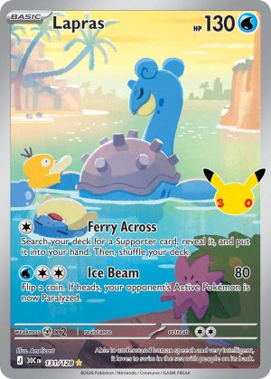 pokemon me 30th celebration lapras 131 128 illustrator rare
