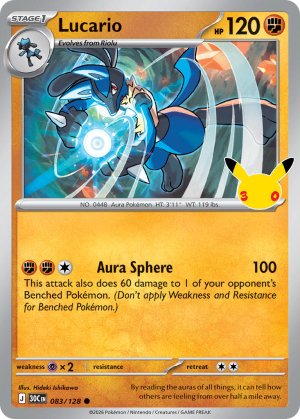 pokemon me 30th celebration lucario 083 128