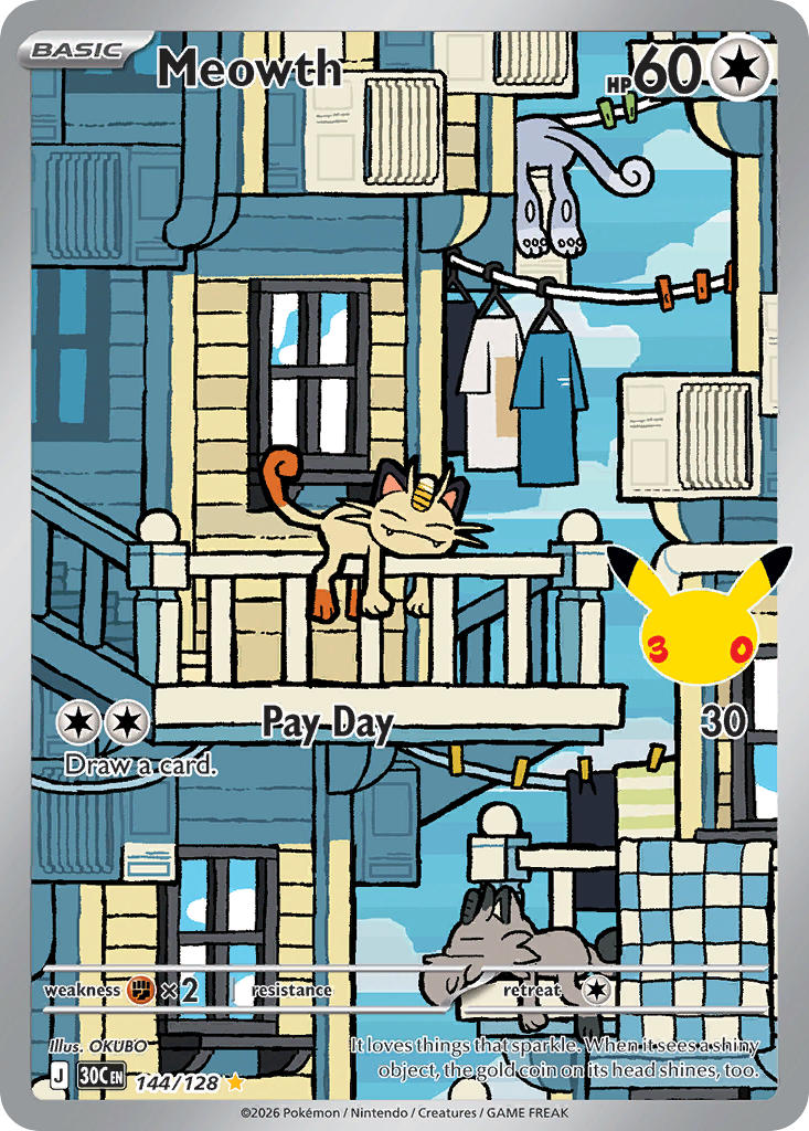 Meowth - 144-128 - Illustrator Rare