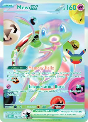 pokemon me 30th celebration mew ex 158 128