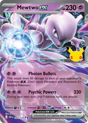 pokemon me 30th celebration mewtwo ex 064 128