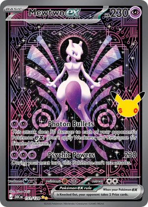 pokemon me 30th celebration mewtwo ex 151 128 special illustrator rare