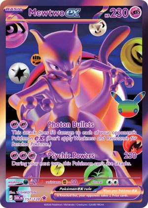 pokemon me 30th celebration mewtwo ex 157 128 futuristic rare