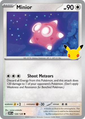 pokemon me 30th celebration minior 124 128