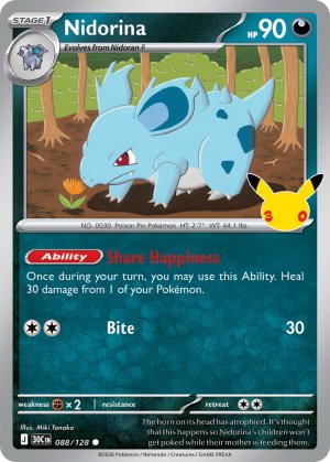pokemon me 30th celebration nidorina 088 128