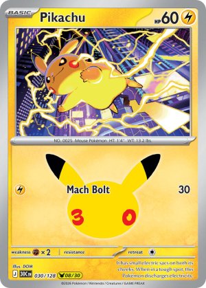 pokemon me 30th celebration pikachu 030 128