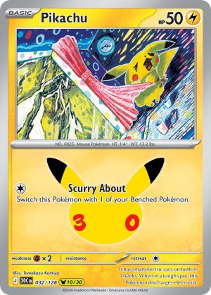 pokemon me 30th celebration pikachu 032 128