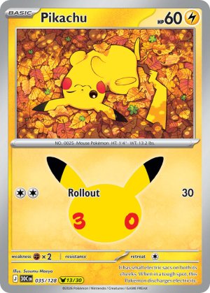 pokemon me 30th celebration pikachu 035 128