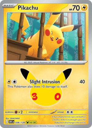 pokemon me 30th celebration pikachu 036 128