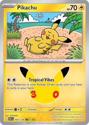 pokemon me 30th celebration pikachu 043 128