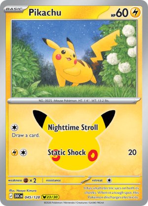 pokemon me 30th celebration pikachu 045 128