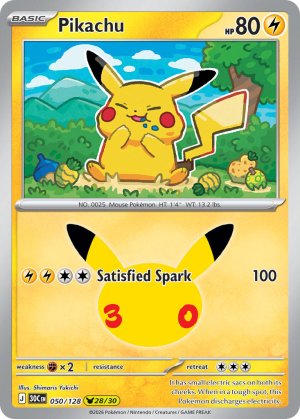 pokemon me 30th celebration pikachu 050 128
