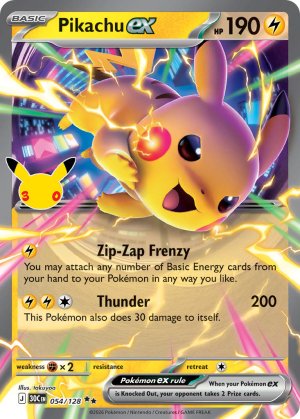 pokemon me 30th celebration pikachu ex 054 128
