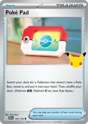 pokemon me 30th celebration poke pad 126 128