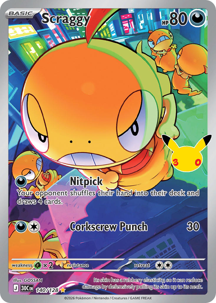 Scraggy - 140-128 - Illustrator Rare