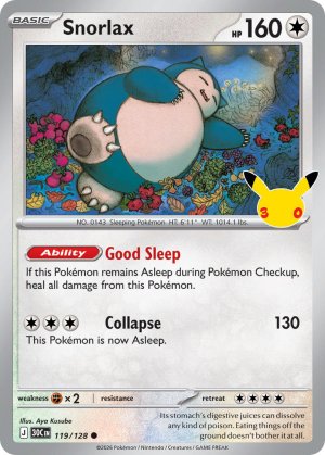 pokemon me 30th celebration snorlax 119 128