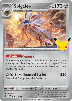 pokemon me 30th celebration solgaleo 105 128