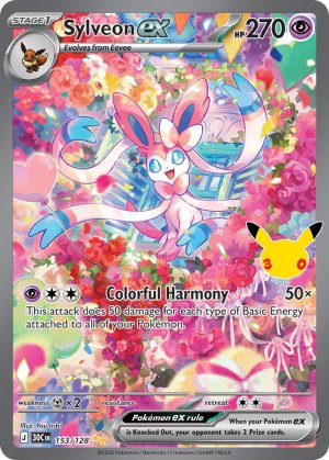 pokemon me 30th celebration sylveon ex 153 128 special illustrator rare