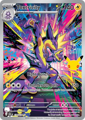 pokemon me 30th celebration toxtricity 134 128 illustrator rare