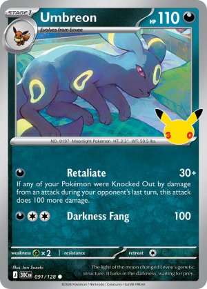 pokemon me 30th celebration umbreon 091 128