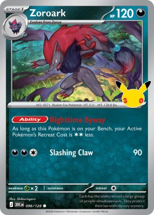 pokemon me 30th celebration zoroark 096 128