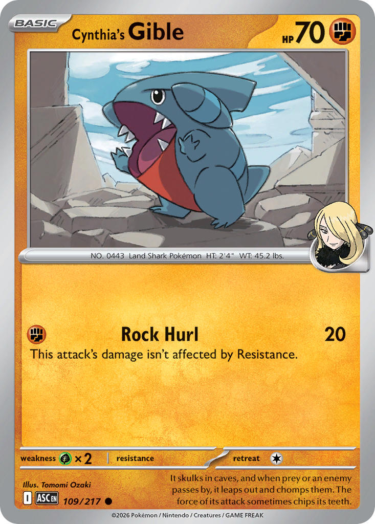 Cynthia's Gible - 109-217 - (Energy Symbol)