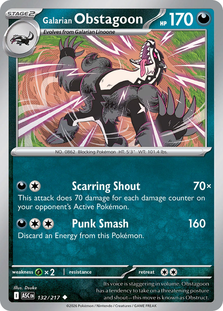 Galarian Obstagoon - 132-217 - (Dusk Ball)