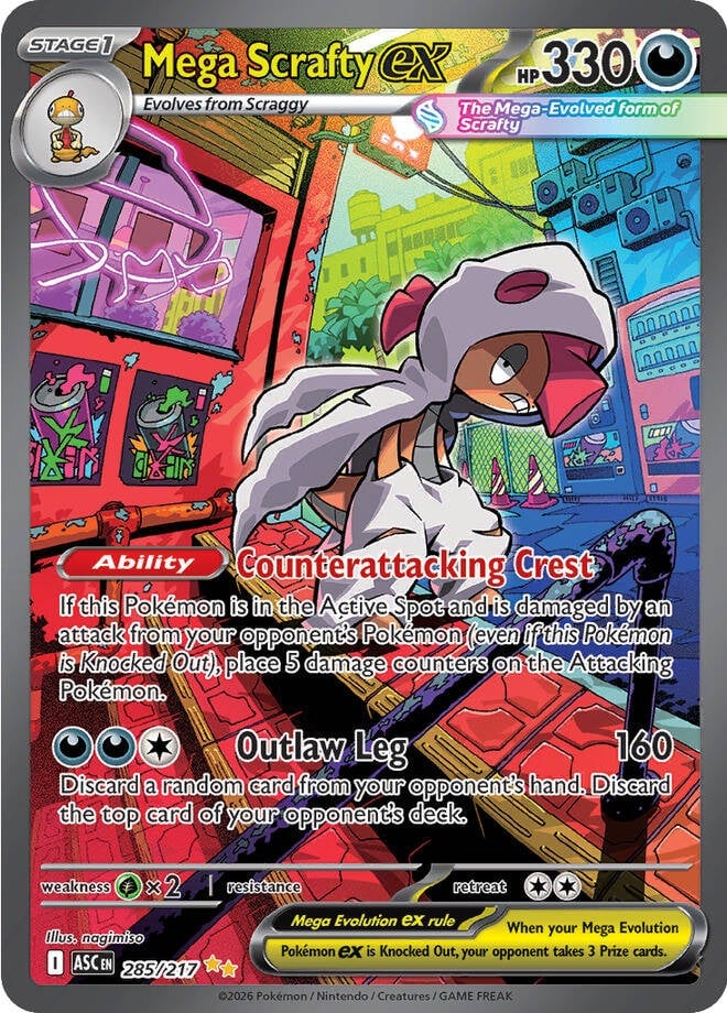Mega Scrafty EX - 285-217 - Special Illustrator Rare