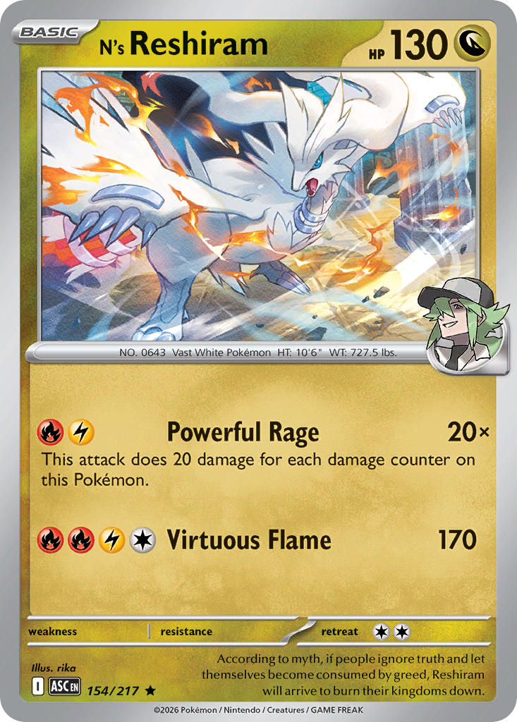 N's Reshiram - 154-217 - (Poke Ball)