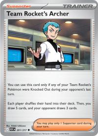 pokemon me ascended heroes team rocket s archer 201 217