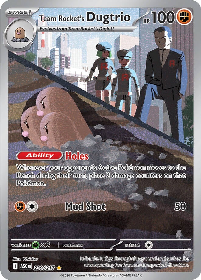 Team Rocket's Dugtrio - 239-217 - Illustrator Rare