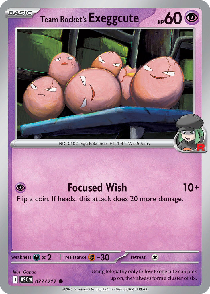 Team Rocket's Exeggcute - 077-217 - (Team Rocket Pattern)