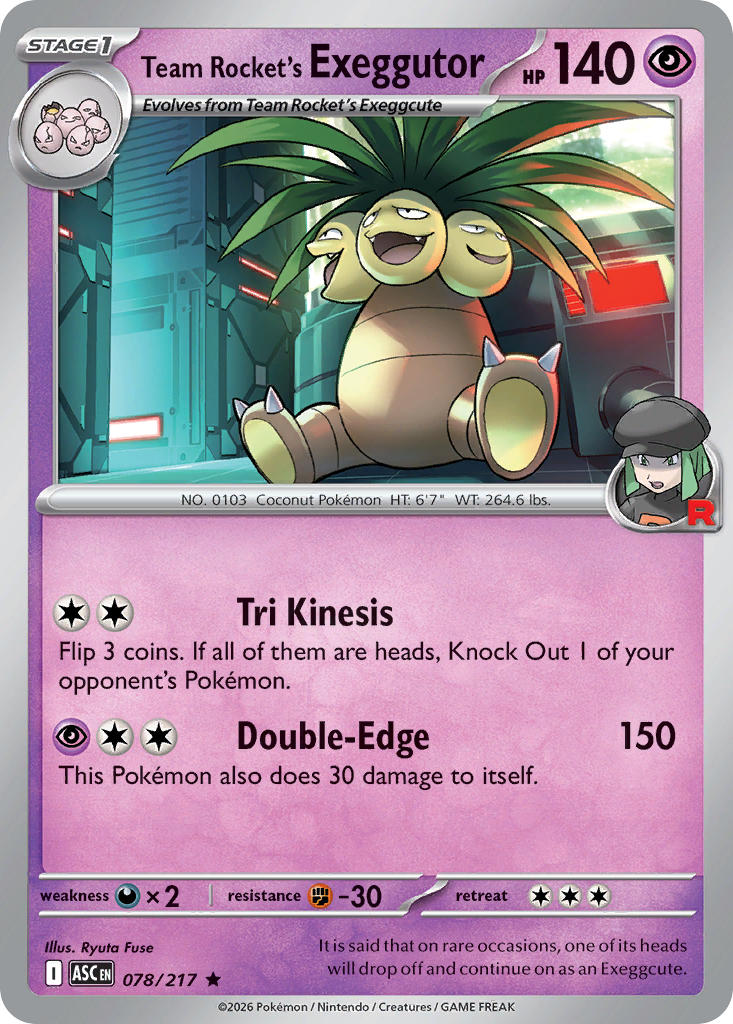 Team Rocket's Exeggutor - 078-217 - (Poke Ball Pattern)