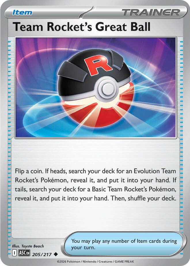 Team Rocket's Great Ball - 205-217