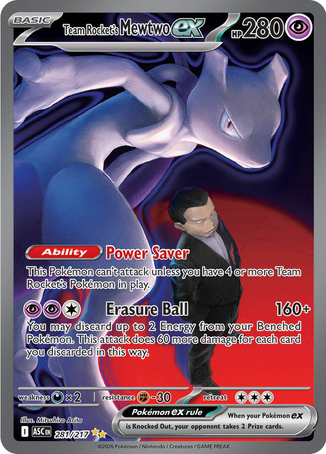 Team Rocket's Mewtwo EX - 281-217 - Special Illustrator Rare