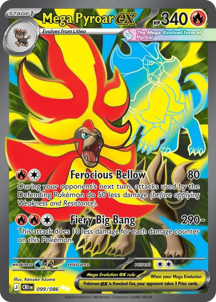 Mega Pyroar ex - 099-086 - FULL ART