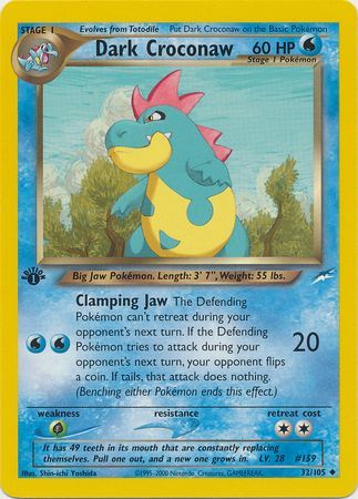 Dark Croconaw - 32-105 1st Edition