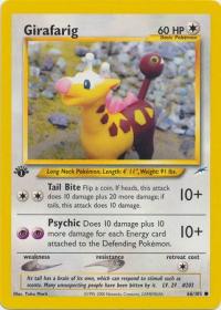 pokemon neo destiny 1st edition girafarig 66 105 1st edition